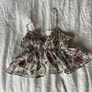 Floral Ruffle Crop Top Zara